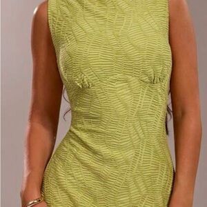 Sleeveless Textured Green Top